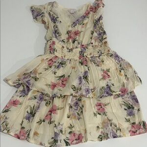 LoveShackFancy Floral Kids Dress - Cream, Pink, Purple